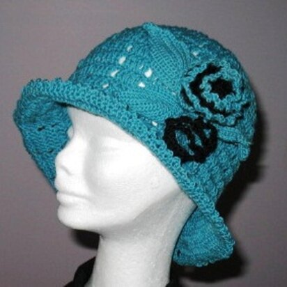 Aqua Rose Flower Hat