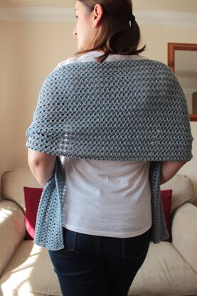 Tunisian Lacy Shell Wrap