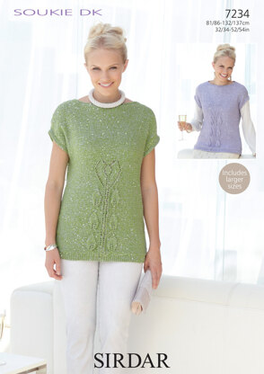 Long and Short Tops in Sirdar Soukie DK - 7234 - Downloadable PDF