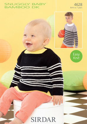 Sweater in Sirdar Snuggly Baby Bamboo DK - 4628 - Downloadable PDF