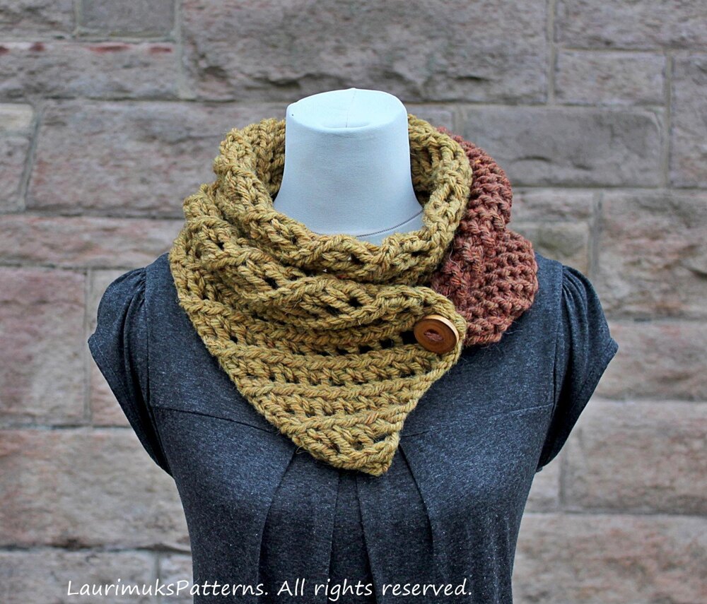 knit button scarf pattern