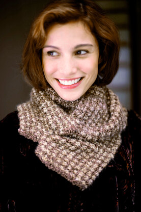 Two Color Tweed Scarf in Lion Brand Homespun - 80987AD