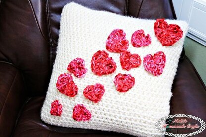 Pillow Case with Flying Hearts