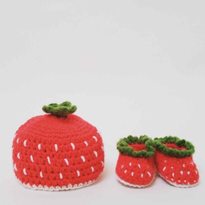 Strawberry Baby Hat & Bootties