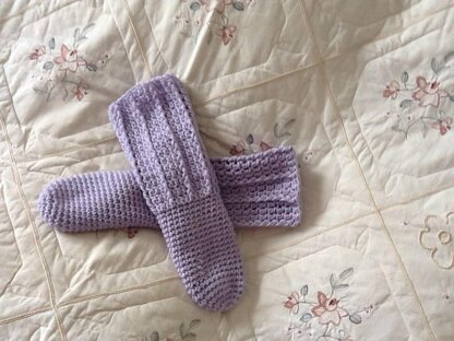 Lady Lavender Crocheted Socks