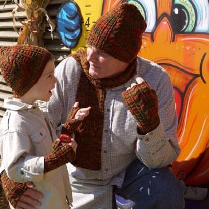 Oktober Zest Fingerless Mitts - knitting pattern