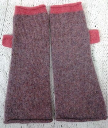 Simple Machine knit Hats & Fingerless Gloves