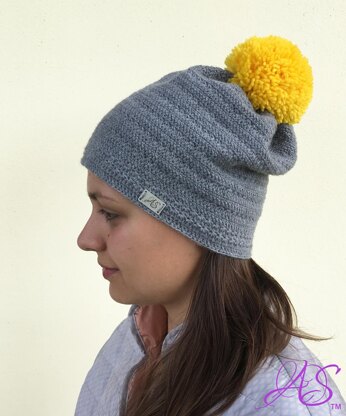 Slouchy Hat with Pom Pom