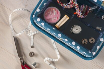 Hobbygift Teal Spot Medium Sewing Box
