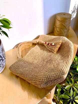 Crochet Jute Tote Bag Pattern: Eco-Friendly Beach Bag