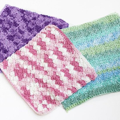 Three Cotton Washcloths