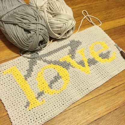 Love Crochet Throw Pillow