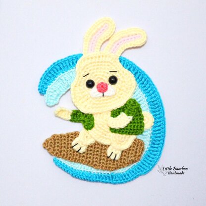 Surfing Rabbit Applique