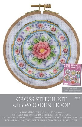 Creative World of Crafts Floral Plate Cross Stitch Kit (12.5cm)