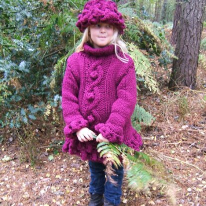 "Woodland Berry" Child's Sweater & Brimmed hat