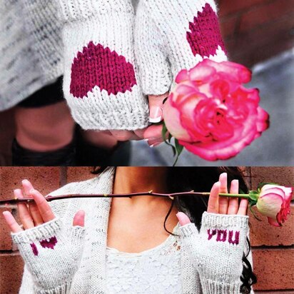 Be My Valentine Flirty Fingerless Gloves with Vday Messages