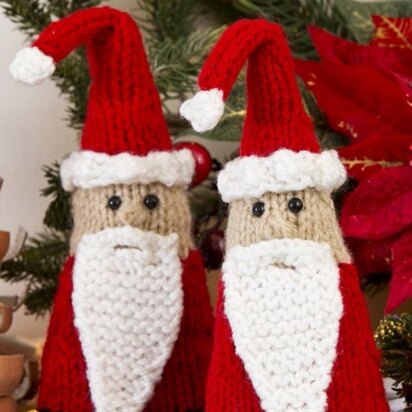 Santa Gnome Ornaments in Red Heart Super Saver Economy Solids - LW3186 - knitting pattern