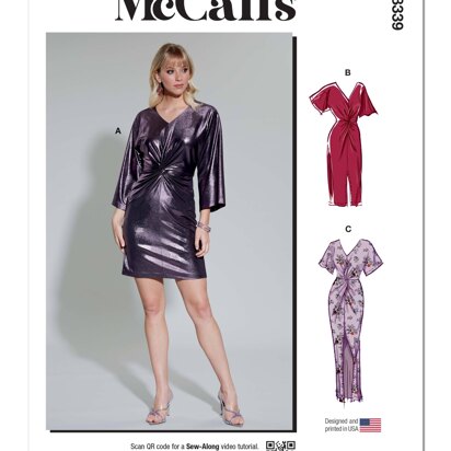 McCall's Misses' Knit Dress M8339 - Sewing Pattern