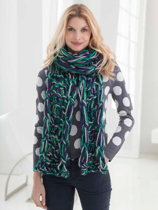 Go Seahawks Arm Knit Scarf in Lion Brand Hometown USA - L40028