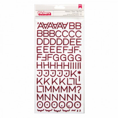 American Crafts Thickers Hardcover Alphabet Chipboard Rouge Foil (191 Piece)