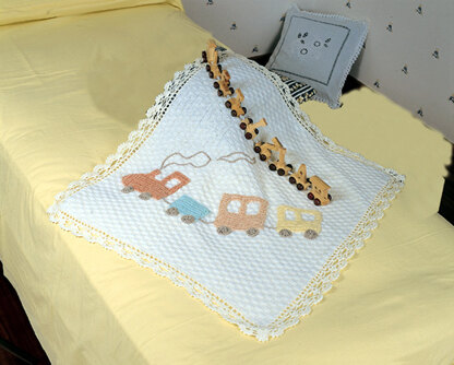 Baby Blanket with Train in Adriafil Dolcezza Baby - Downloadable PDF