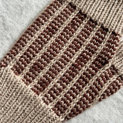 Hearthstripe Fingerless Mitts