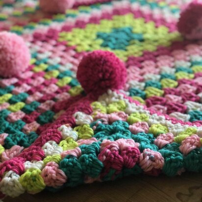 Cheery Granny Square Blanket