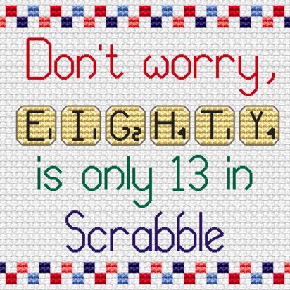 Scrabble 80 Cross Stitch PDF Pattern