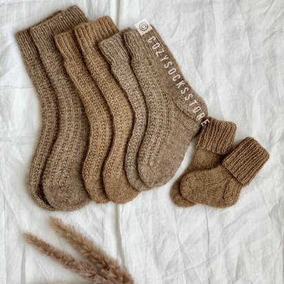 Basic family socks (set 4 patterns)