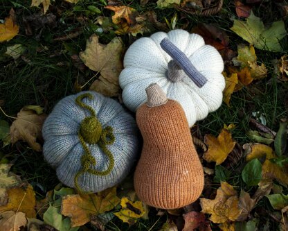 Three Halloween pumpkins