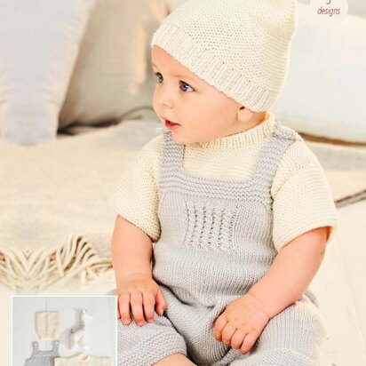 T - shirt, Dungarees and Hat in Stylecraft Bambino DK - 9498 - Downloadable PDF