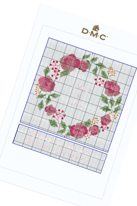 Rose Wreath in DMC - PAT0718 -  Downloadable PDF