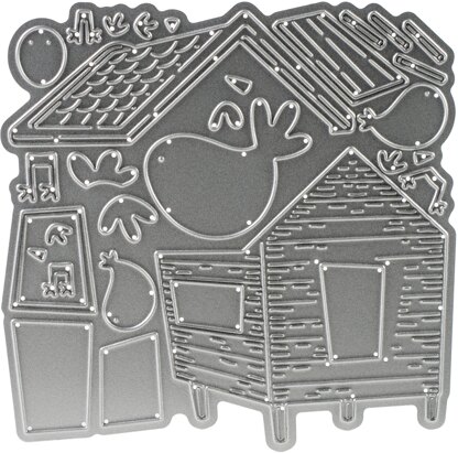 CottageCutz Dies - Chickens & Coop 4.6"X3.4"
