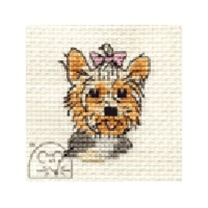 Mouseloft Paw Prints Yorkshire Terrier Cross Stitch Kit - 64mm