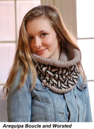 Slipt Stitch Cowl in Plymouth Yarn Arequipa Worsted & Boucle - 104 - Downloadable PDF