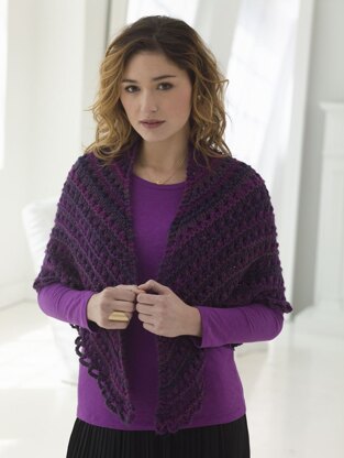 Chianti Shawl in Lion Brand Tweed Stripes - L0364