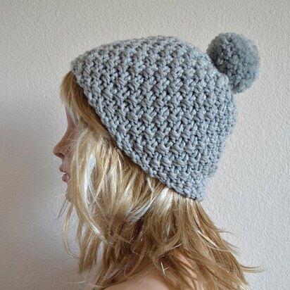 Chunky Pom Pom Hat, Pom Pom Beanie Hat