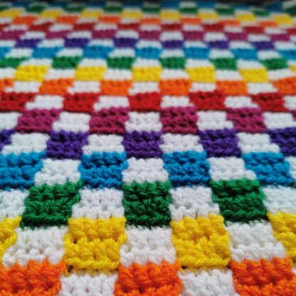 Chequered rainbow blanket