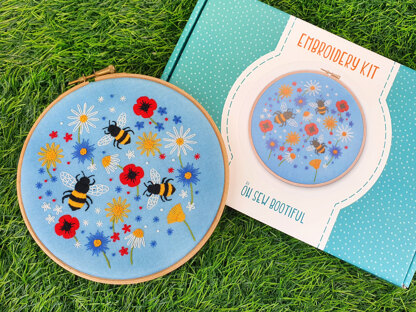 Oh Sew Bootiful Bees and Wildflowers Printed Embroidery Kit