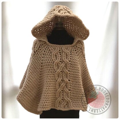 Milena Twist Cable Hooded Poncho