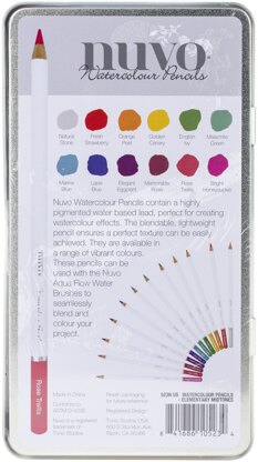 Tonic Studios Nuvo Watercolor Pencils 12/Pkg - Elementary Midtones