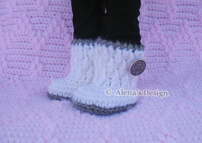 Silver Button Boots for 18” Doll