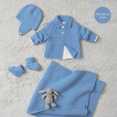 Blanket, Bootees, Helmet and Jacket in Sirdar Snuggly 4Ply - 4686- Downloadable PDF