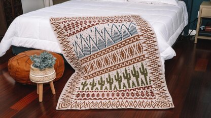 Desert Cactus Mosaic Blanket