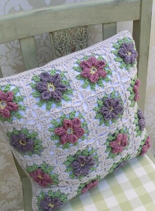 Floral Granny Square Pillow