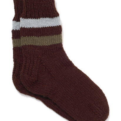 Men's Striped Socks in Lion Brand Wool-Ease