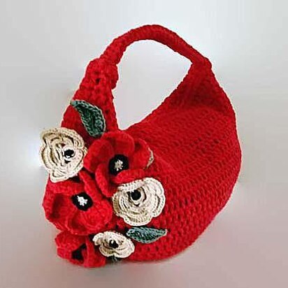 Red Crochet Flower Bag