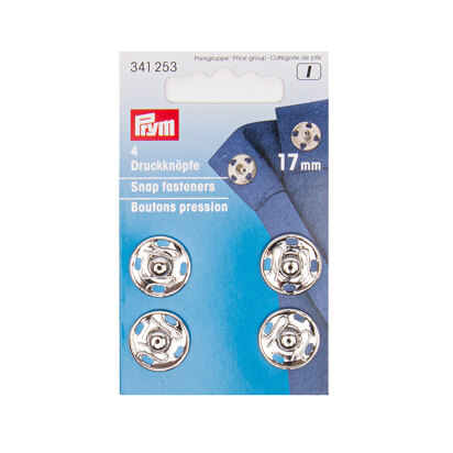 Prym Sew-On Snap Fasteners 17 mm Silver Colour