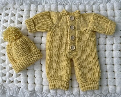 P157 Bodysuit and Hat for Doll or Baby