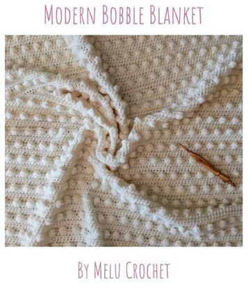 Easy and Quick Modern Bobble Blanket pattern by Melu Crochet